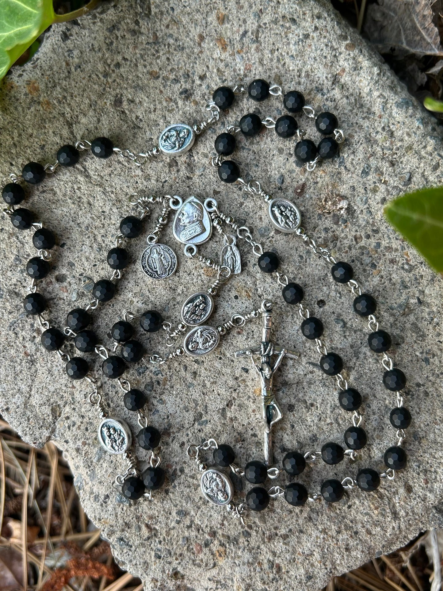 St. John Paul II Rosary, 6mm, Nickel Silver