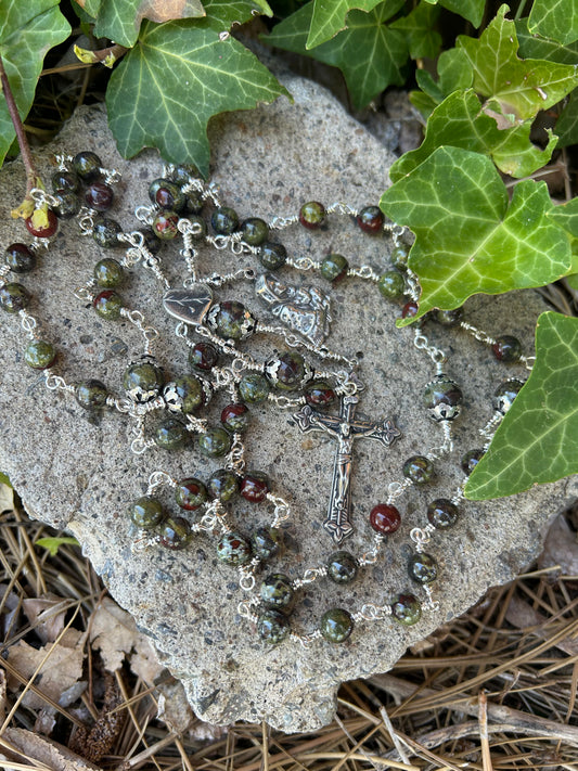 Madonna of the Streets Rosary, 8mm, Sterling Silver