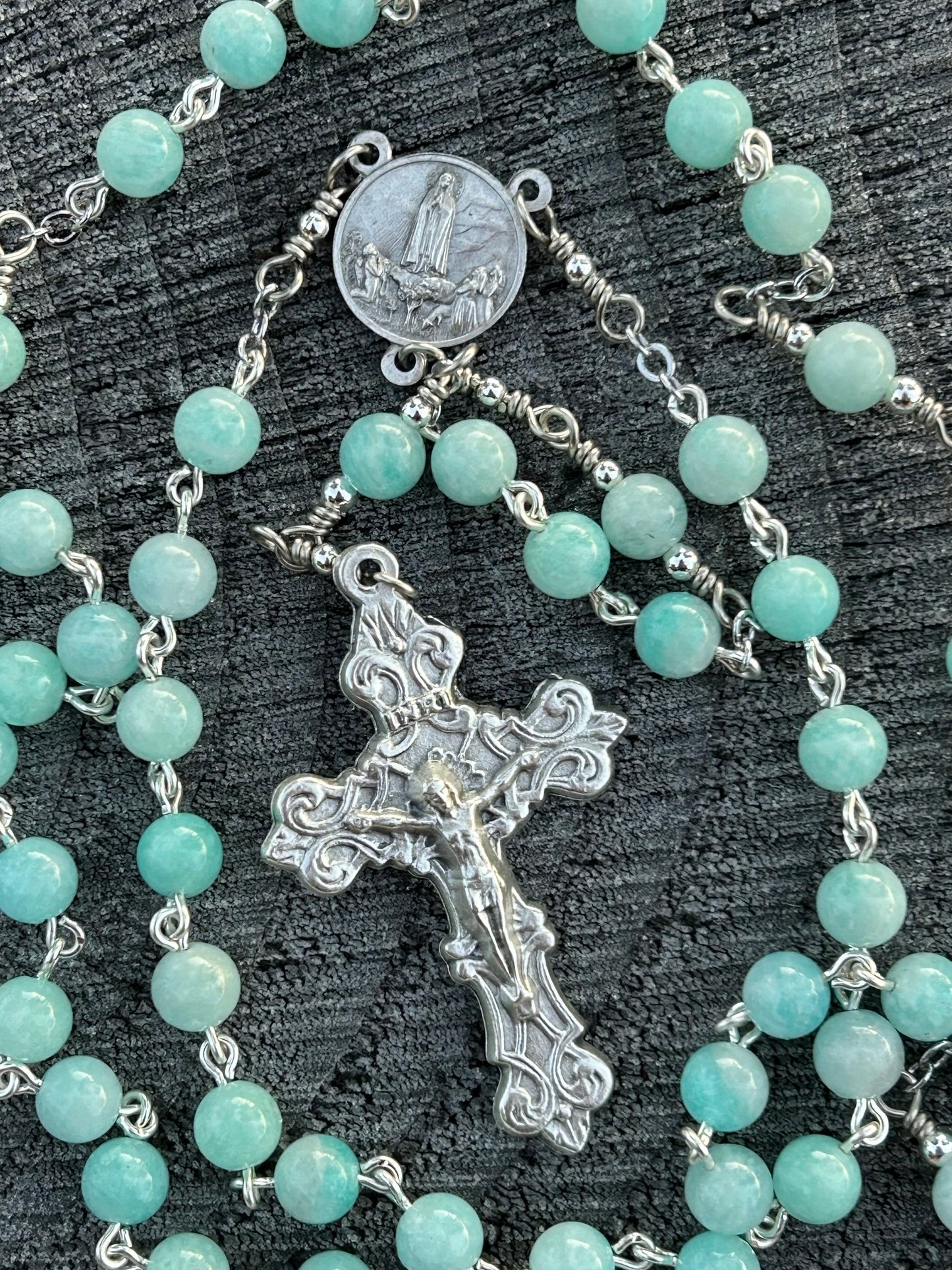 Fatima Rosary, 6mm, Nickel Silver